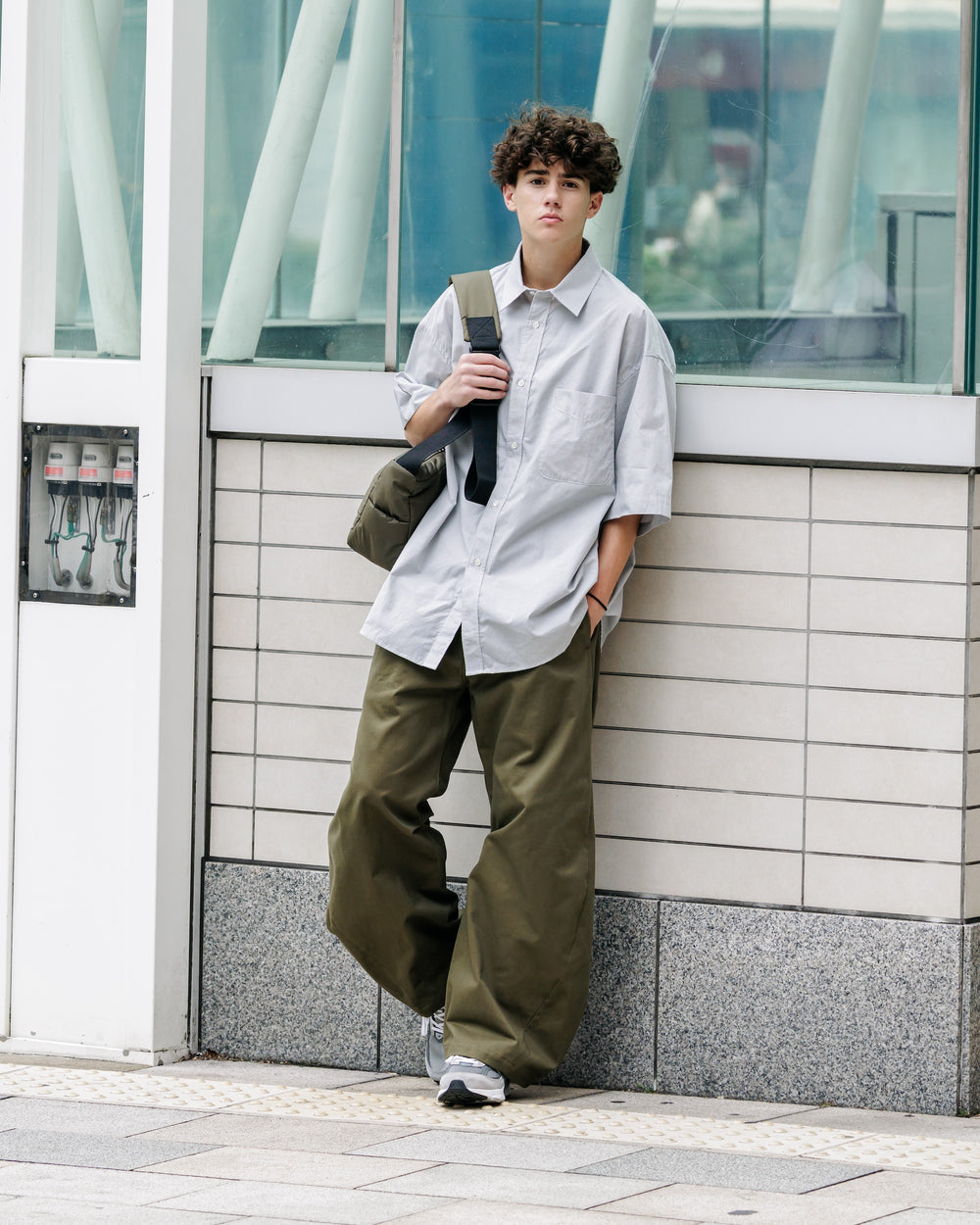 CLESSTE / Barrel Leg Easy Pants (Olive)