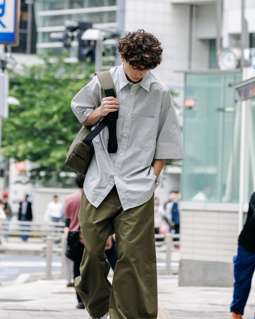 CLESSTE / Barrel Leg Easy Pants (Olive)
