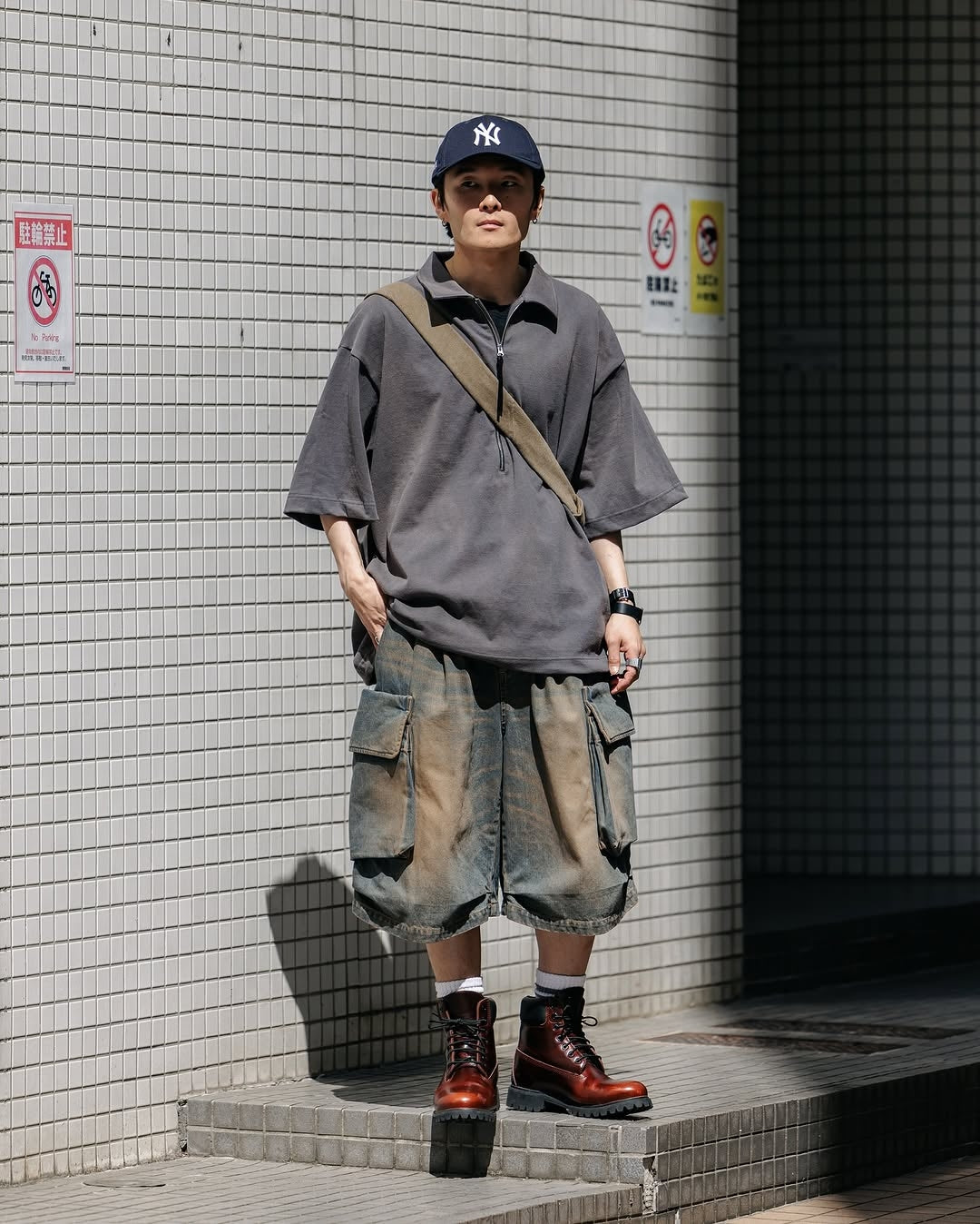 CLESSTE / Vintage Dyed Selvedge Denim City Military Half Pants (Vintage Brown)