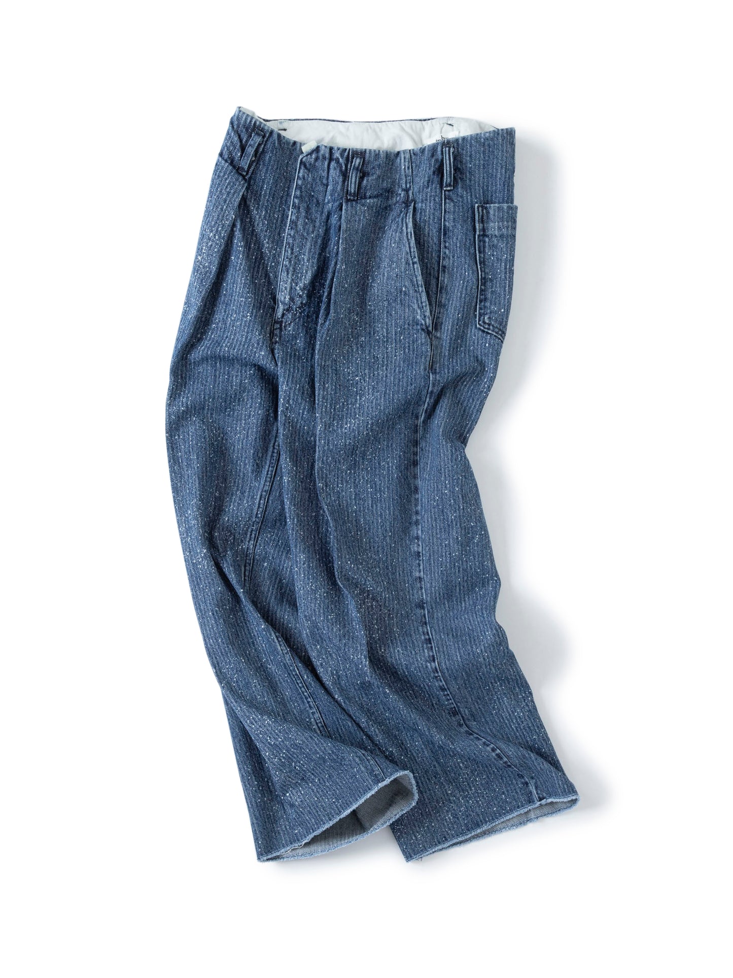 SABY / Tuck Baggy Type 2 - Stripe Denim Splash Vintage Wash