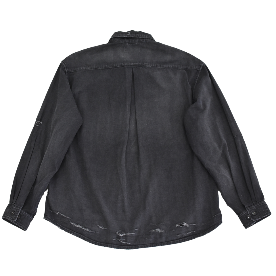 THE JEAN PIERRE / Grunge Denim Shirt (Faded Black)
