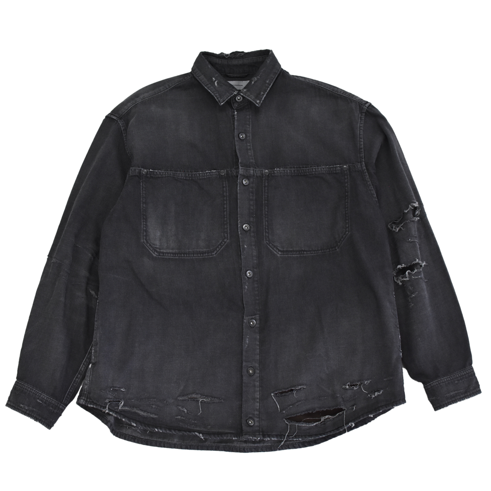 THE JEAN PIERRE / Grunge Denim Shirt (Faded Black)