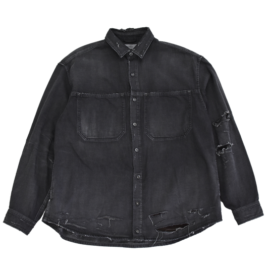 THE JEAN PIERRE / Grunge Denim Shirt (Faded Black)