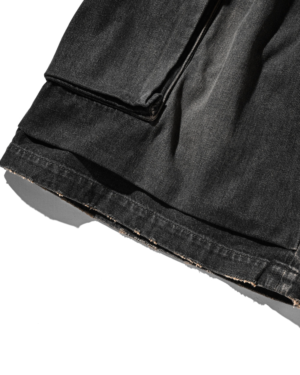 CLESSTE / Vintage Dyed Selvedge Denim City Military Half Pants (Vintage Black)
