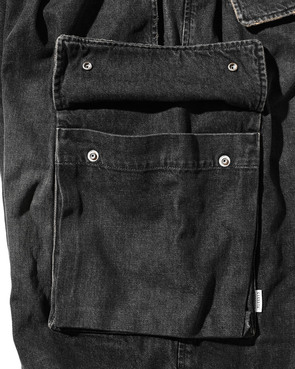 CLESSTE / Vintage Dyed Selvedge Denim City Military Half Pants (Vintage Black)
