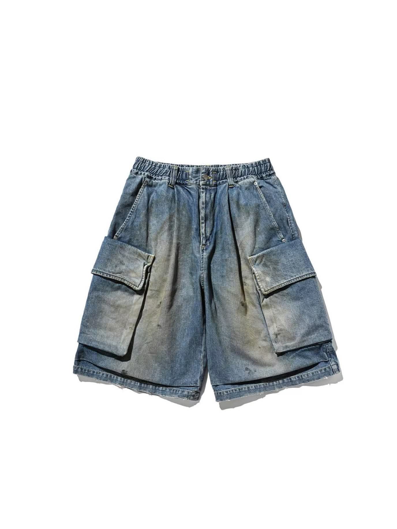 CLESSTE / Vintage Dyed Selvedge Denim City Military Half Pants (Light Indigo)