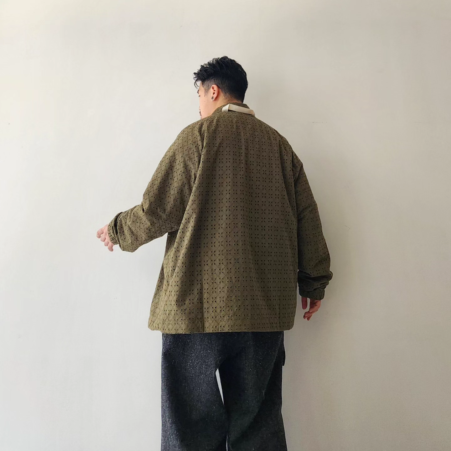 MERELY MADE / Olive Khaki Merely Premium Flower Lace Coach Jacket