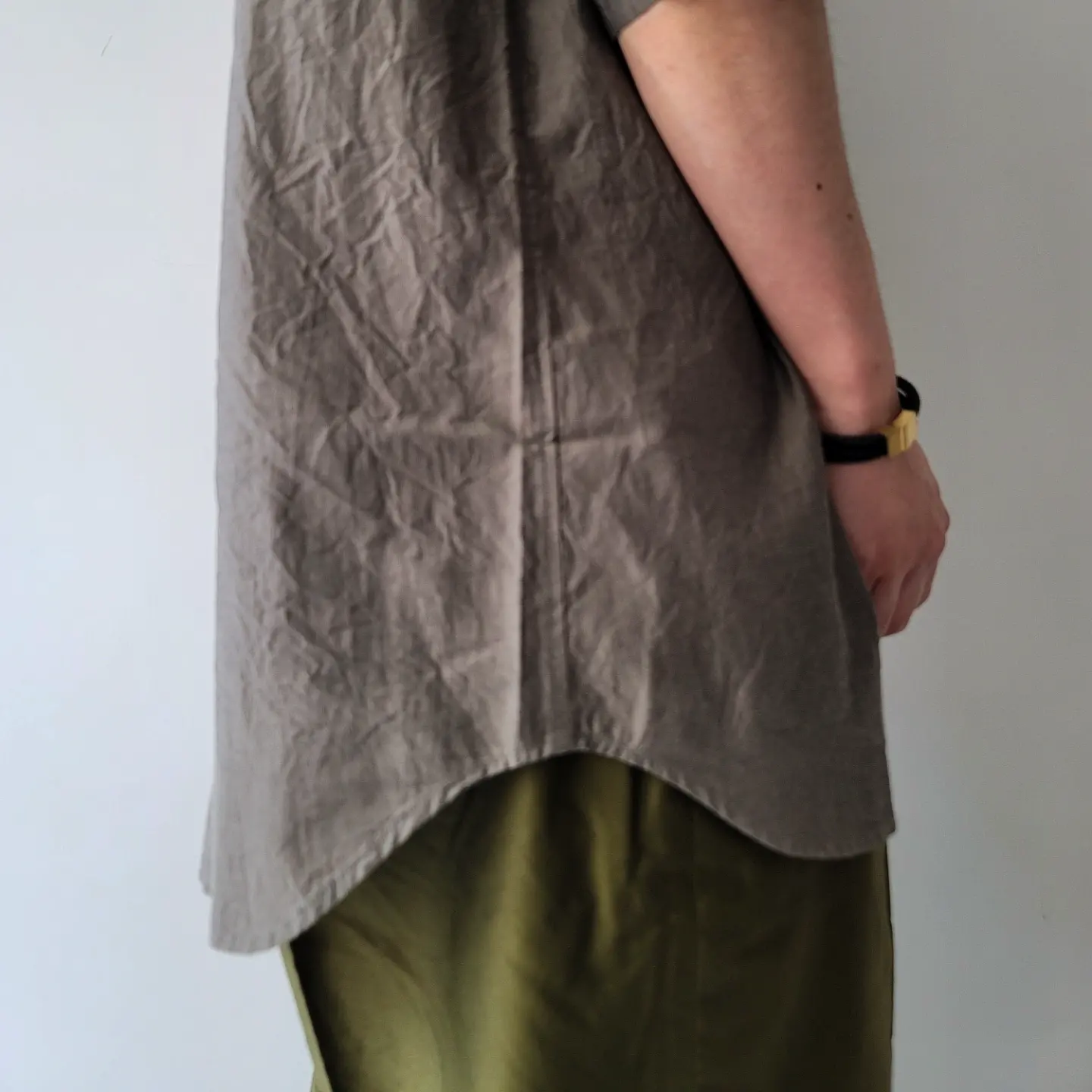 Loosely Twist Moleskin 1-Tuck Baggy Slacks