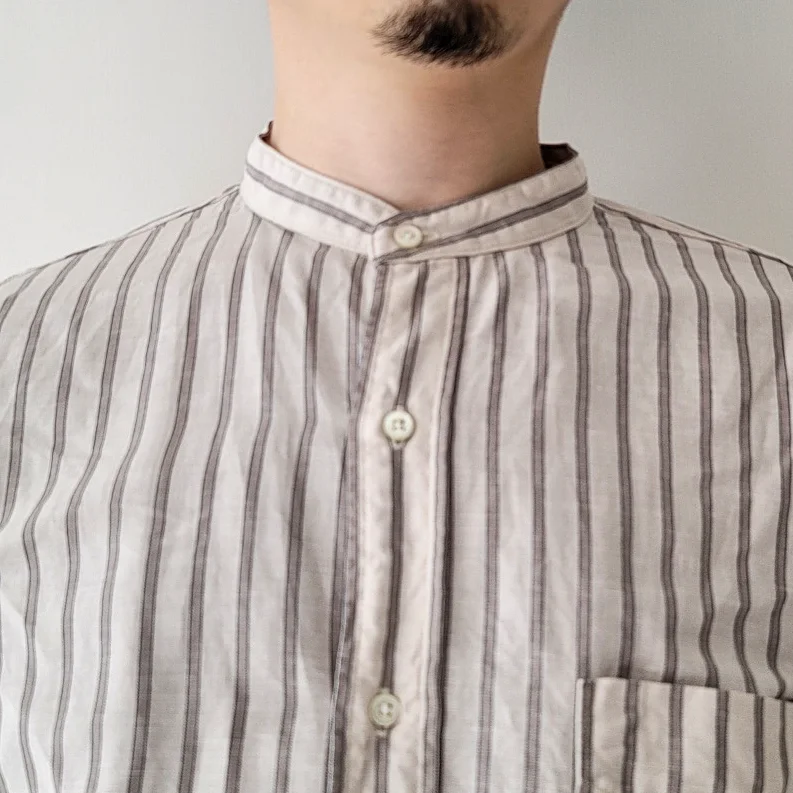 Banded Collar Shirts -Cotton/Linen