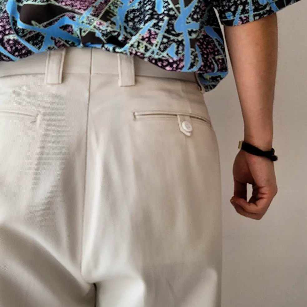 Turkish Ogarnic Drill 1-Tuck Baggy Slacks
