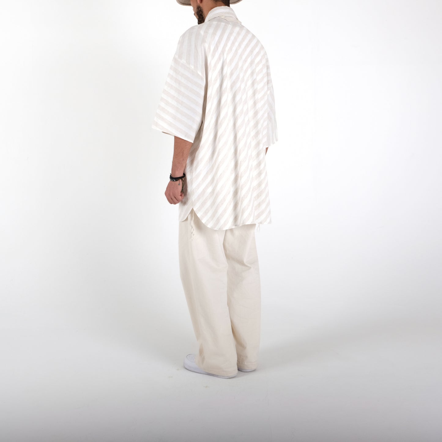 White Stripe Bohemian Beach Shirt