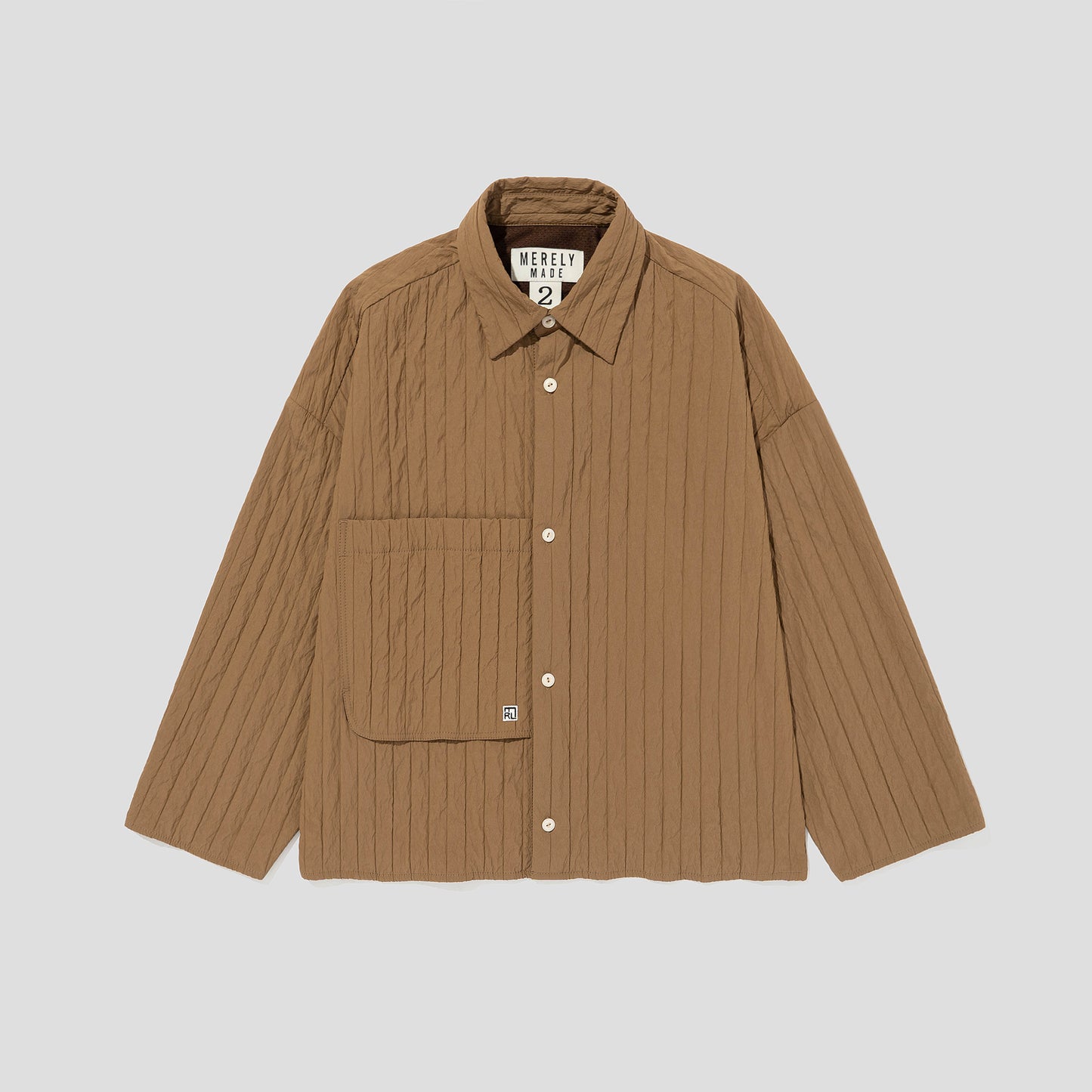 MERELY MADE / Sage Brown Merely Quilted Cropped Shirt