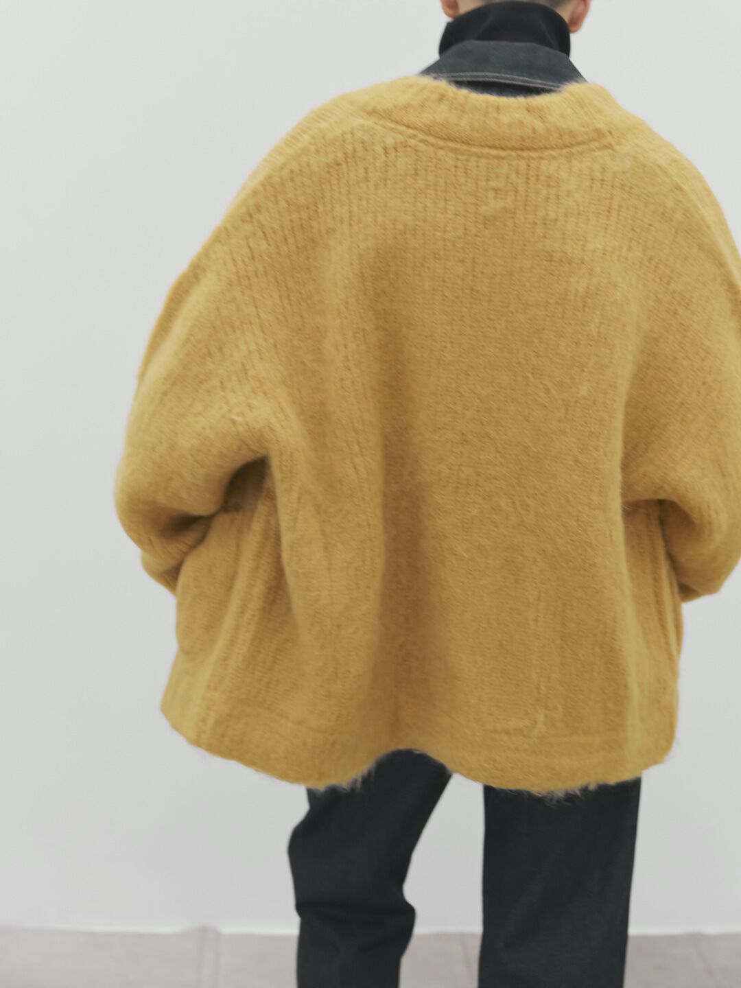 Alpaca Wool Vneck Cardigan (Mustard)