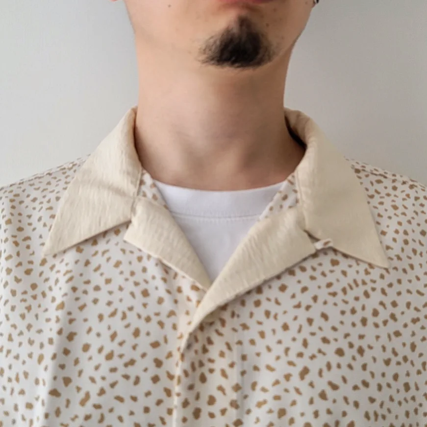 Cow Pattern Open Collar Shirt