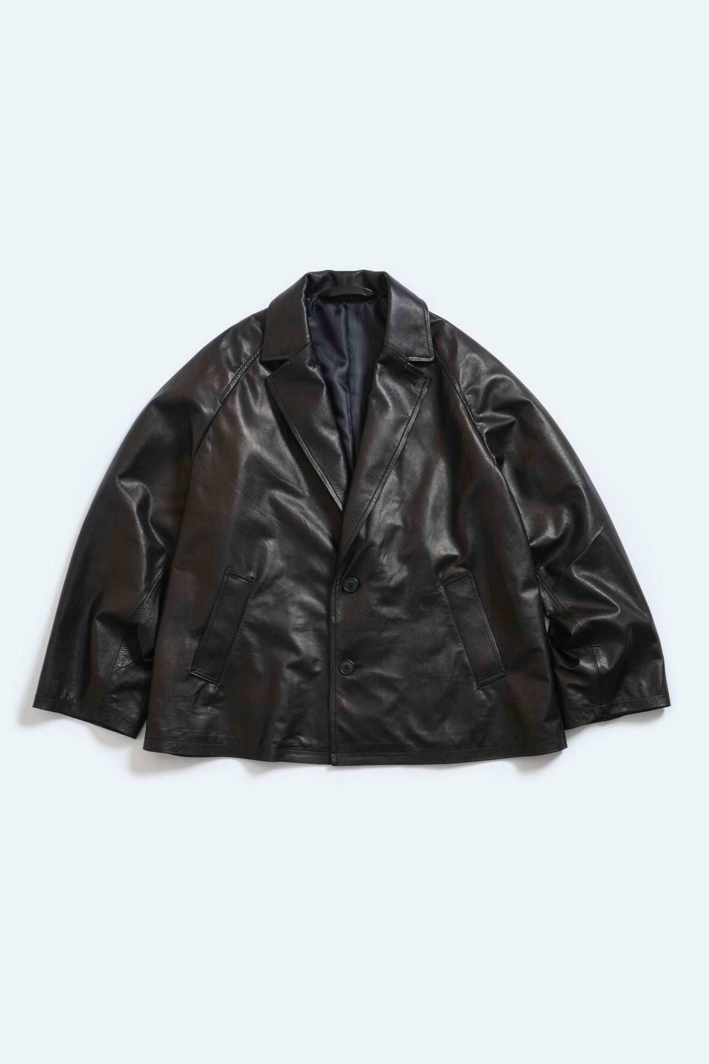 BLANC YM / Leather Oversize Raglan JKT