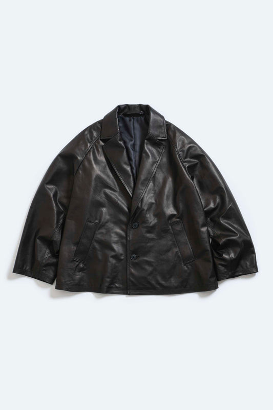 BLANC YM / Leather Oversize Raglan JKT