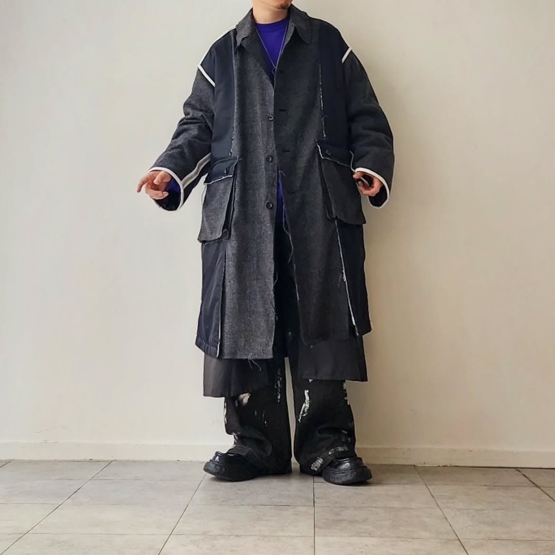 DISCOVERED / Inside Out Check Nylon Coat