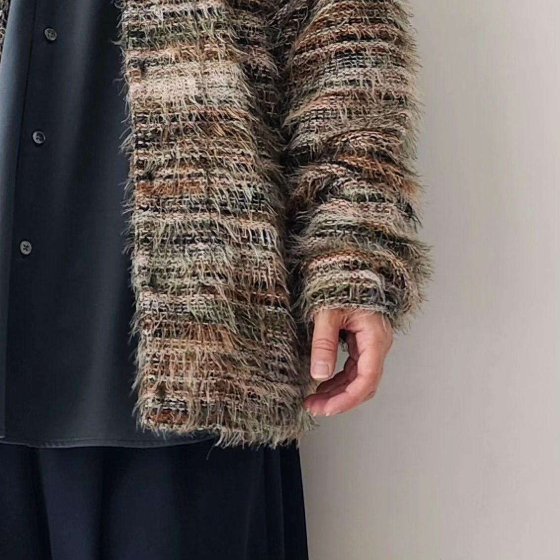 MERELY MADE / Merely Multi Stripe Rainbow Mohire Cardigan