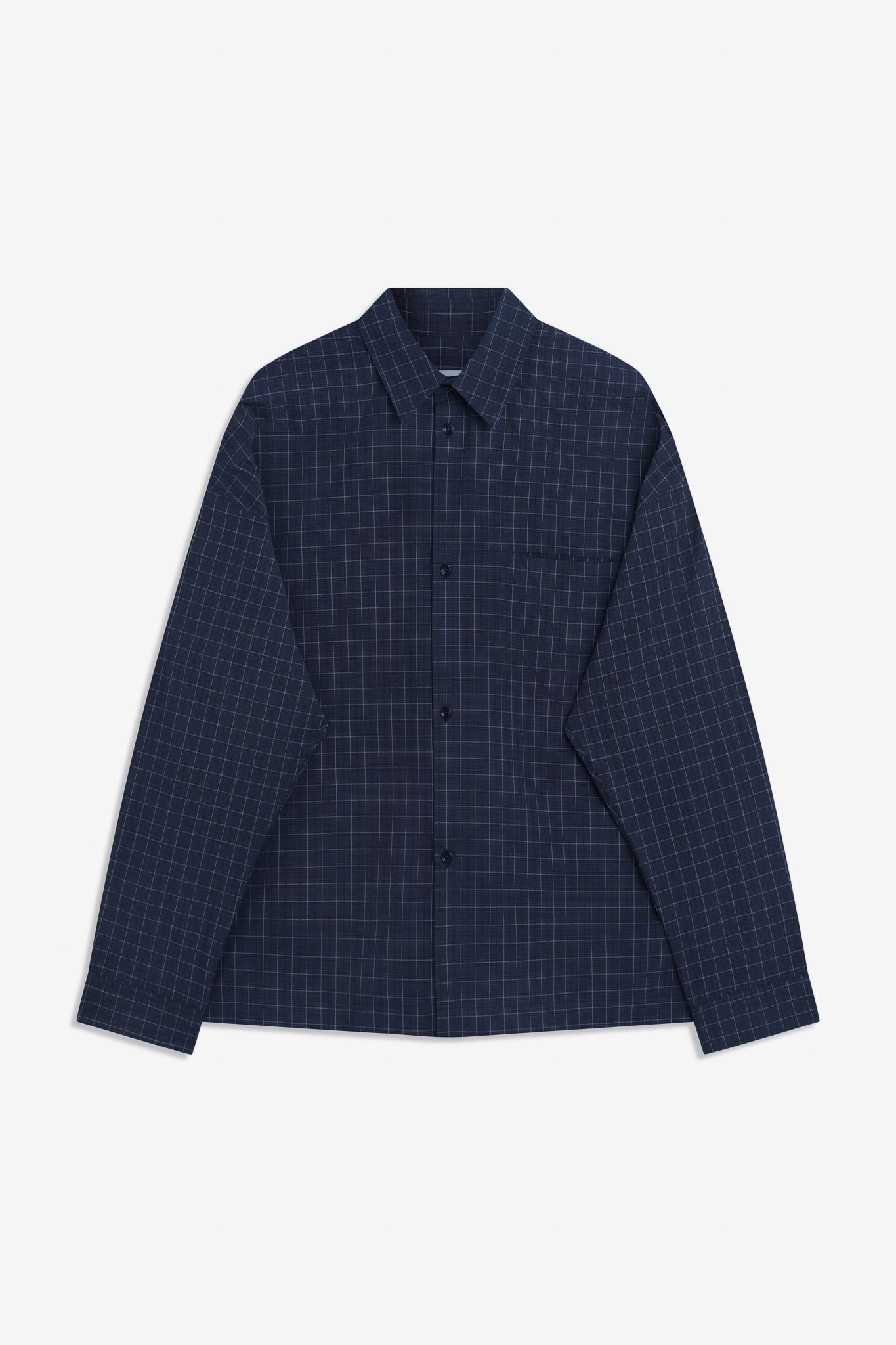 SAGE NATION / Pocket Parka Shirt - Stone Blue Check