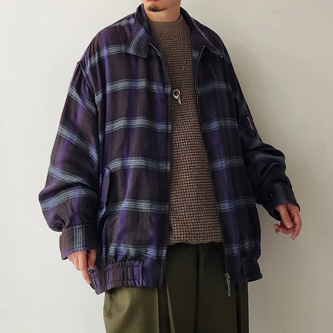 THE JEAN PIERRE / Glitter Plaid Harrington Jacket