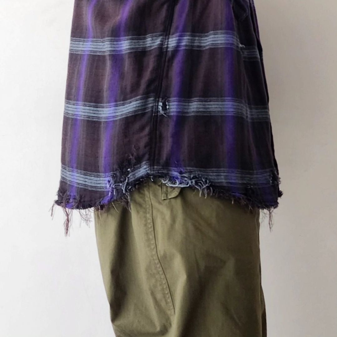 THE JEAN PIERRE / Grunge Plaid Open Collar Shirt