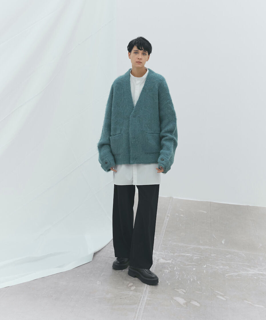 Alpaca Wool Vneck Cardigan (Ash Blue)