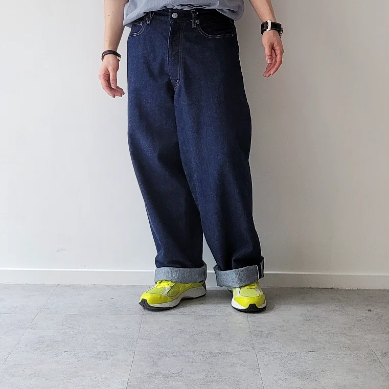 40's Mil Baggy Zipped Shuttle Denim Trousers