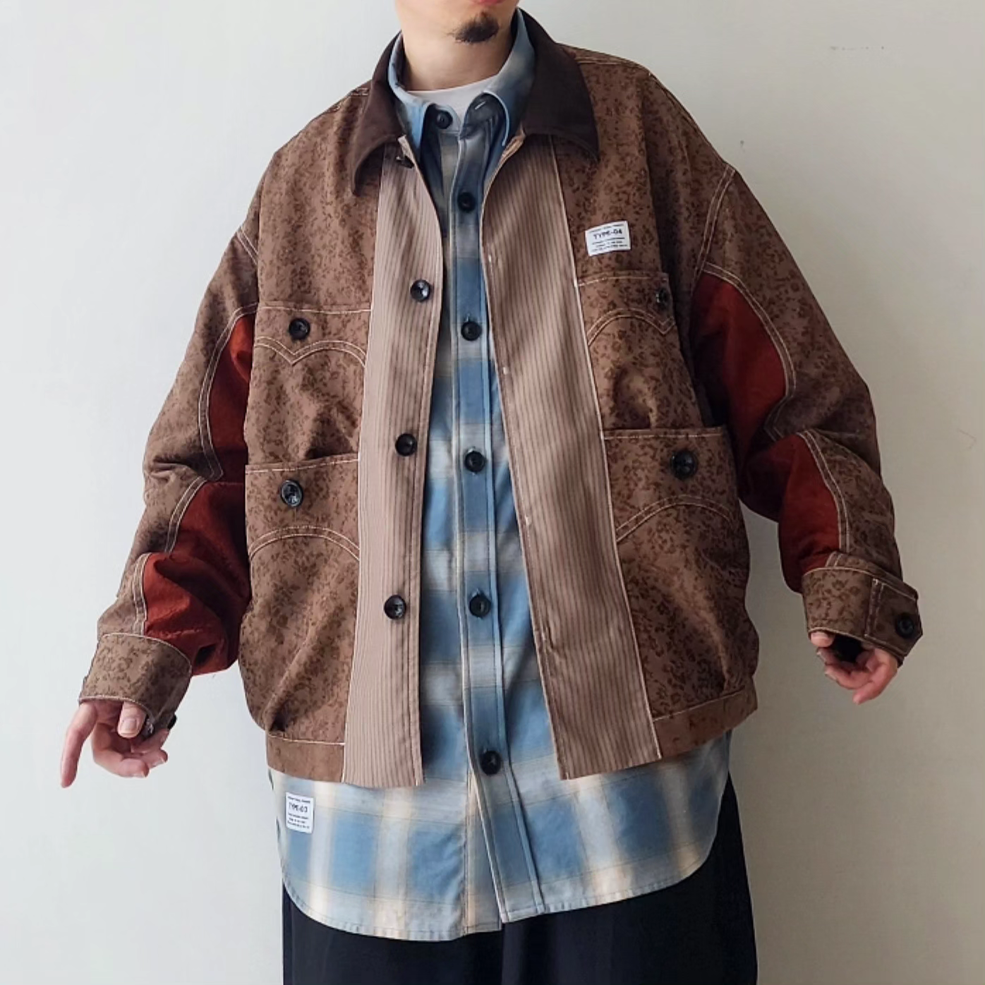 ELEPHANT TRIBAL FABRICS / Front Panel Cuba Shirt Blouson