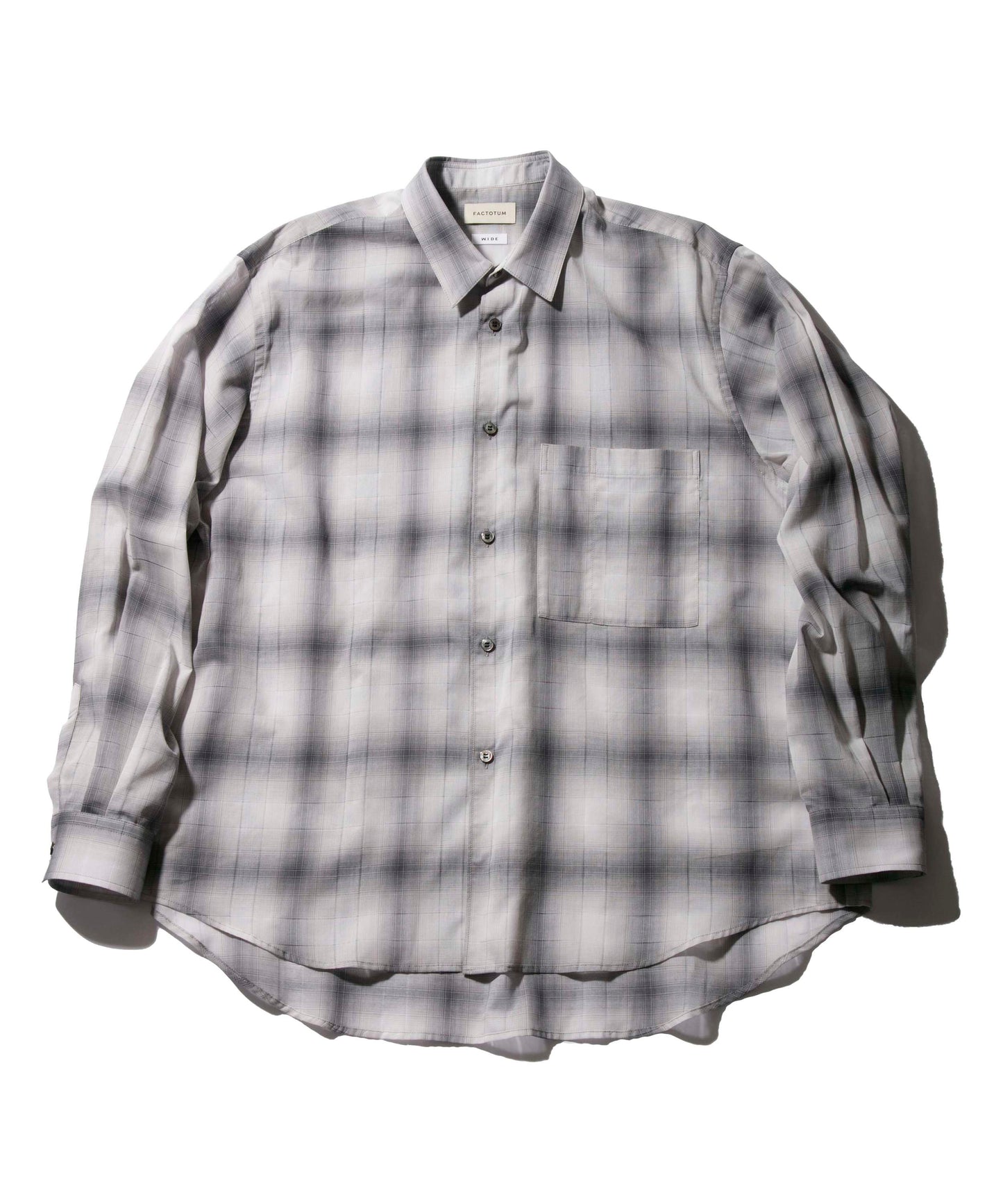 FACTOTUM / Voil Cotton Round Hem Shirt