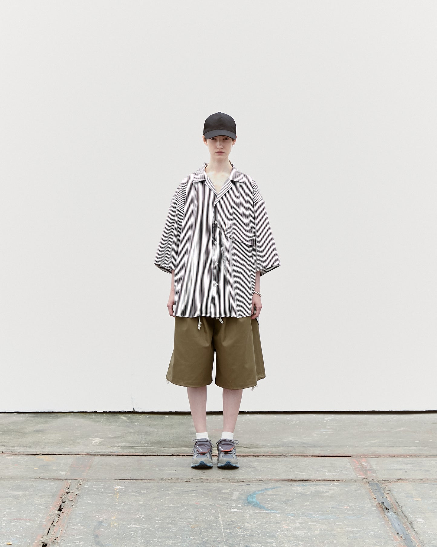Oversized Stripe Cotton Collar Shirt (RyoTakashima x Tree And Branch)