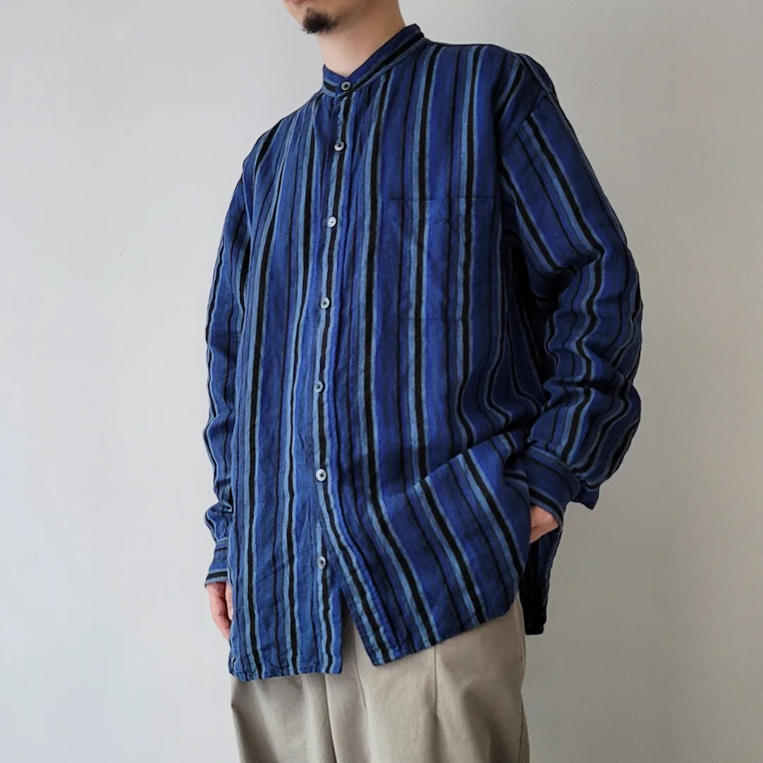 Baggy Fit Band Collar Shirt