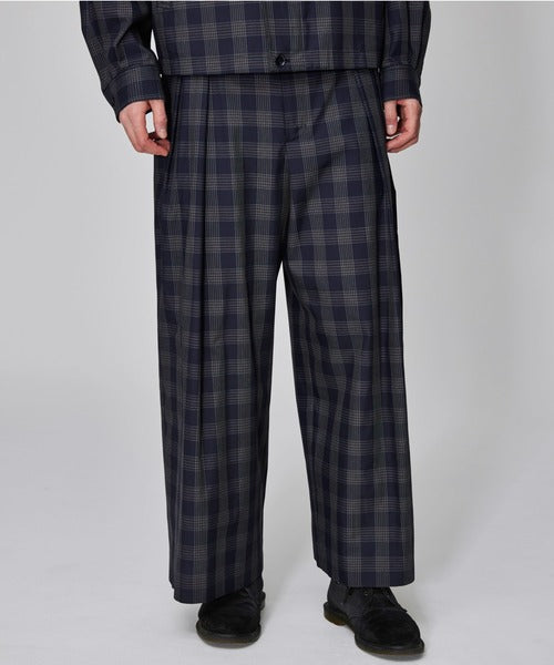 IROQUOIS / T/R Glen Check Wide Chinos