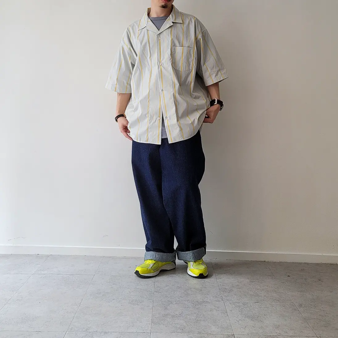 Fireworks Shirt (Sax Yellow Stripe)