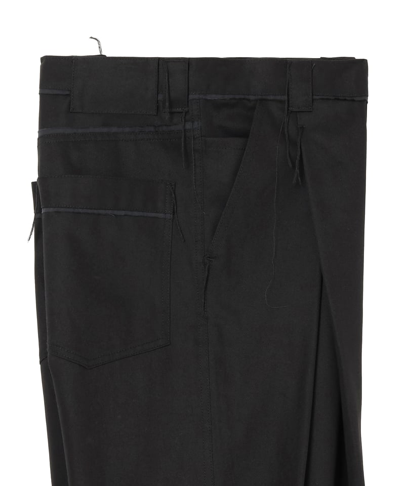 ARE NOT IS / Cut-off Piping Layered Tack Twill Pants