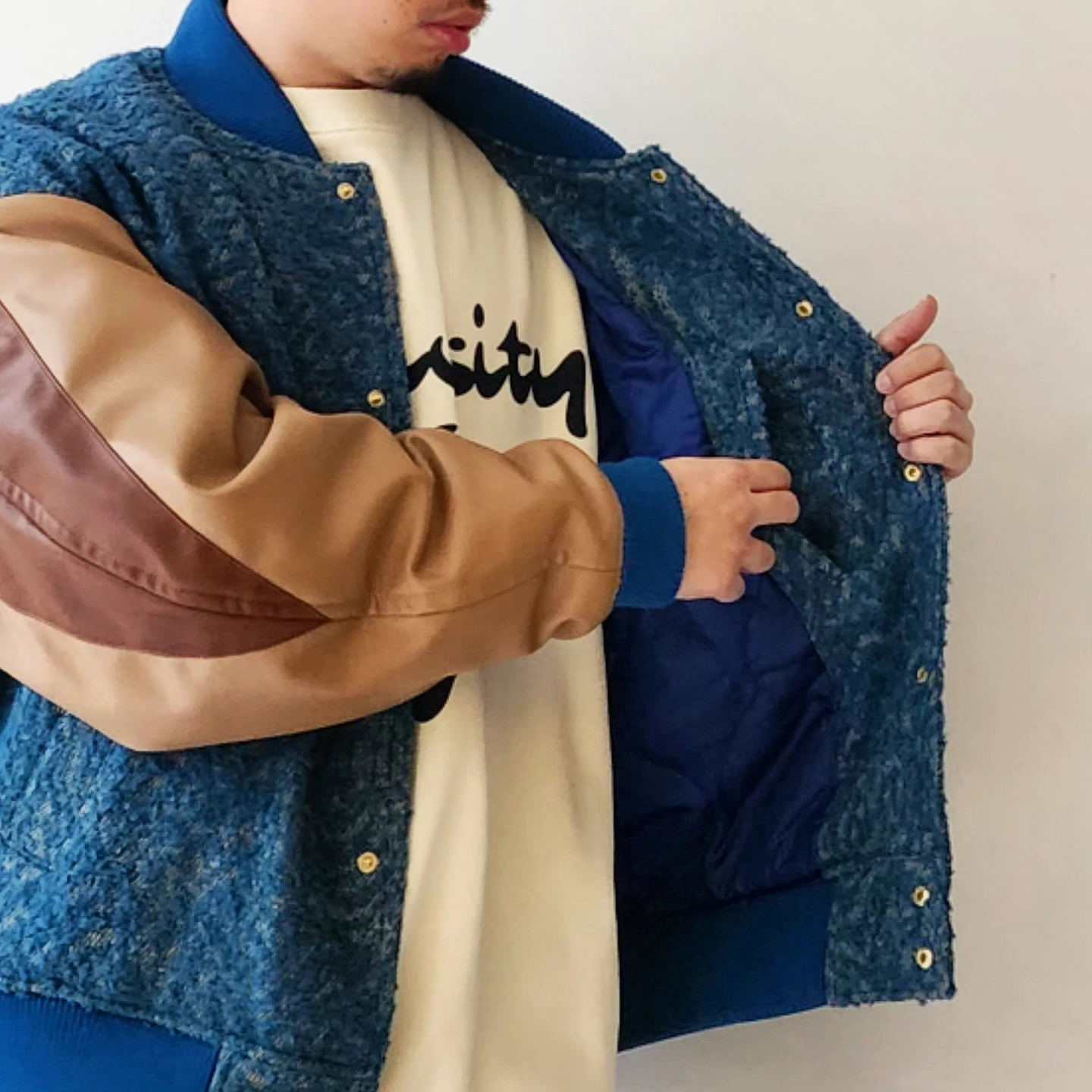 TAUPE / Tweed Jq Stadium Jacket