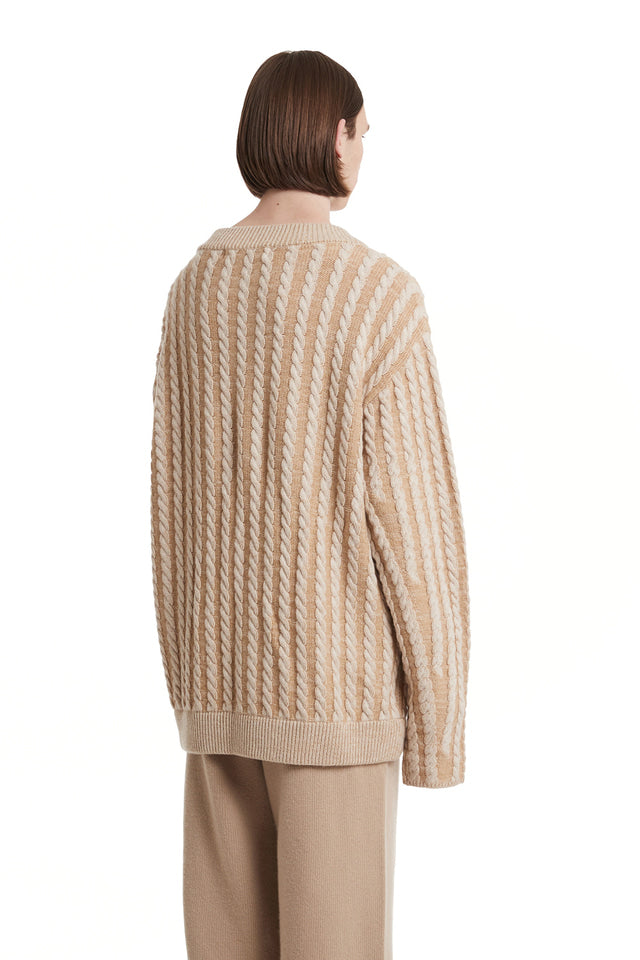 Cable Stripe Knit Cardigan