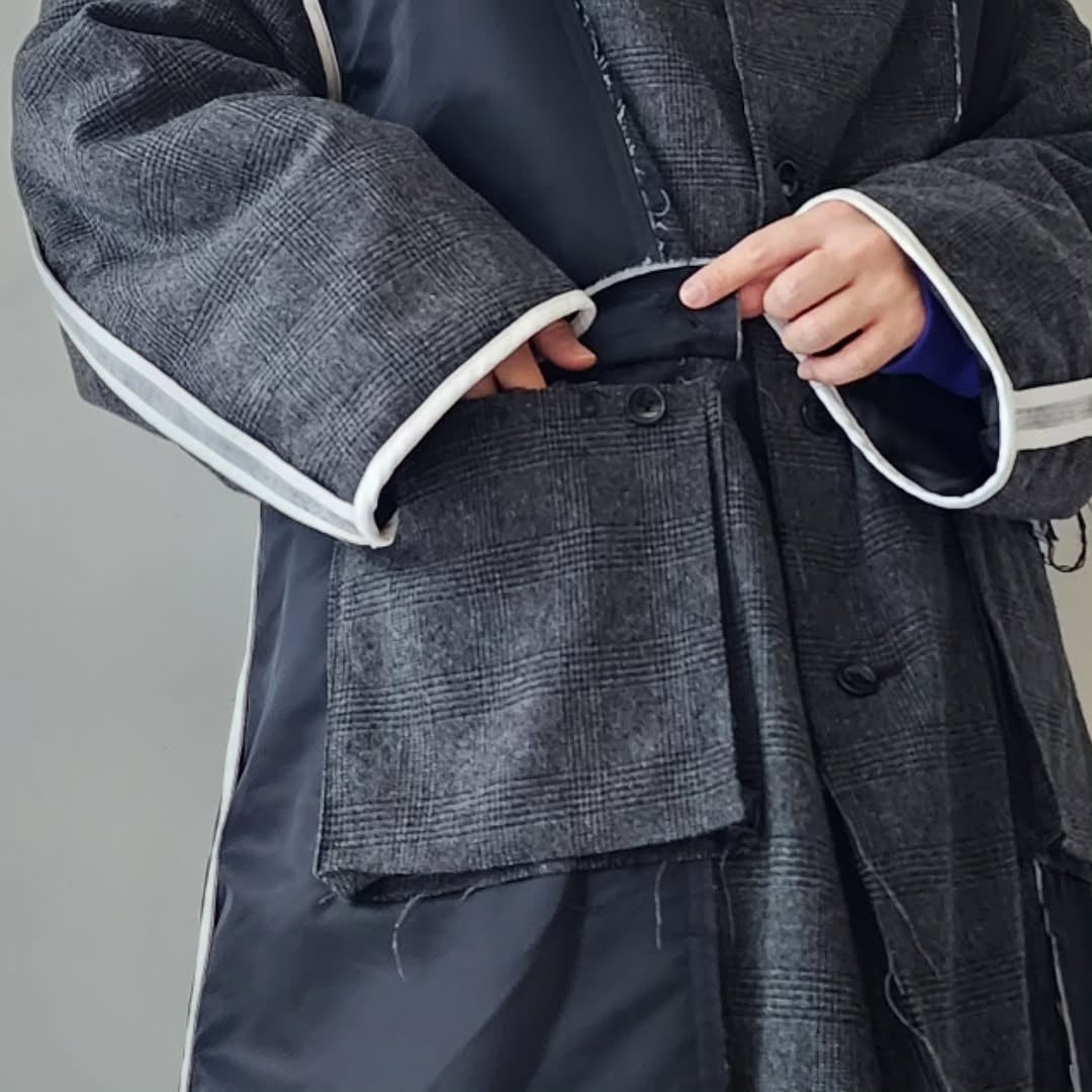 DISCOVERED / Inside Out Check Nylon Coat