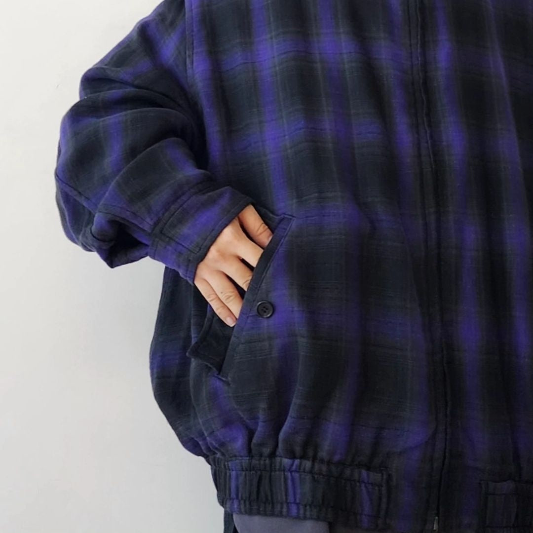 THE JEAN PIERRE / Glitter Plaid Harrington Jacket