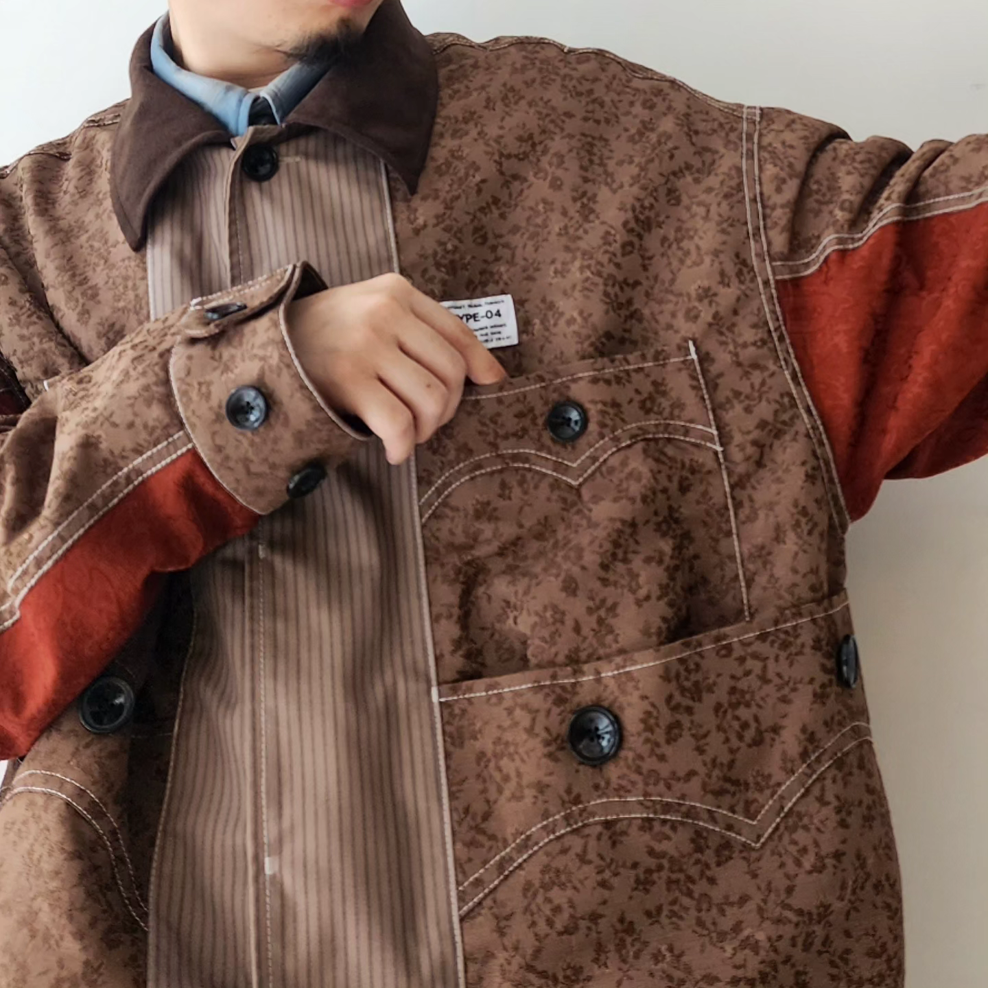 ELEPHANT TRIBAL FABRICS / Front Panel Cuba Shirt Blouson