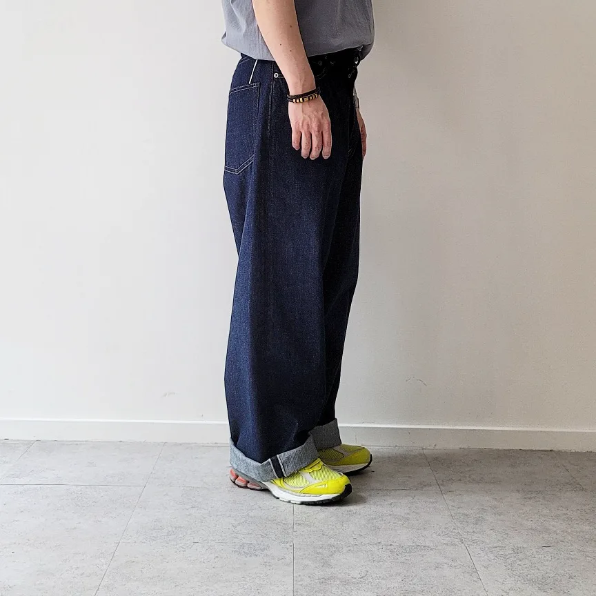 40's Mil Baggy Zipped Shuttle Denim Trousers