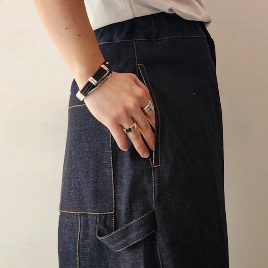 SAGE NATION / Box Pleat Short Denim - Raw Indigo