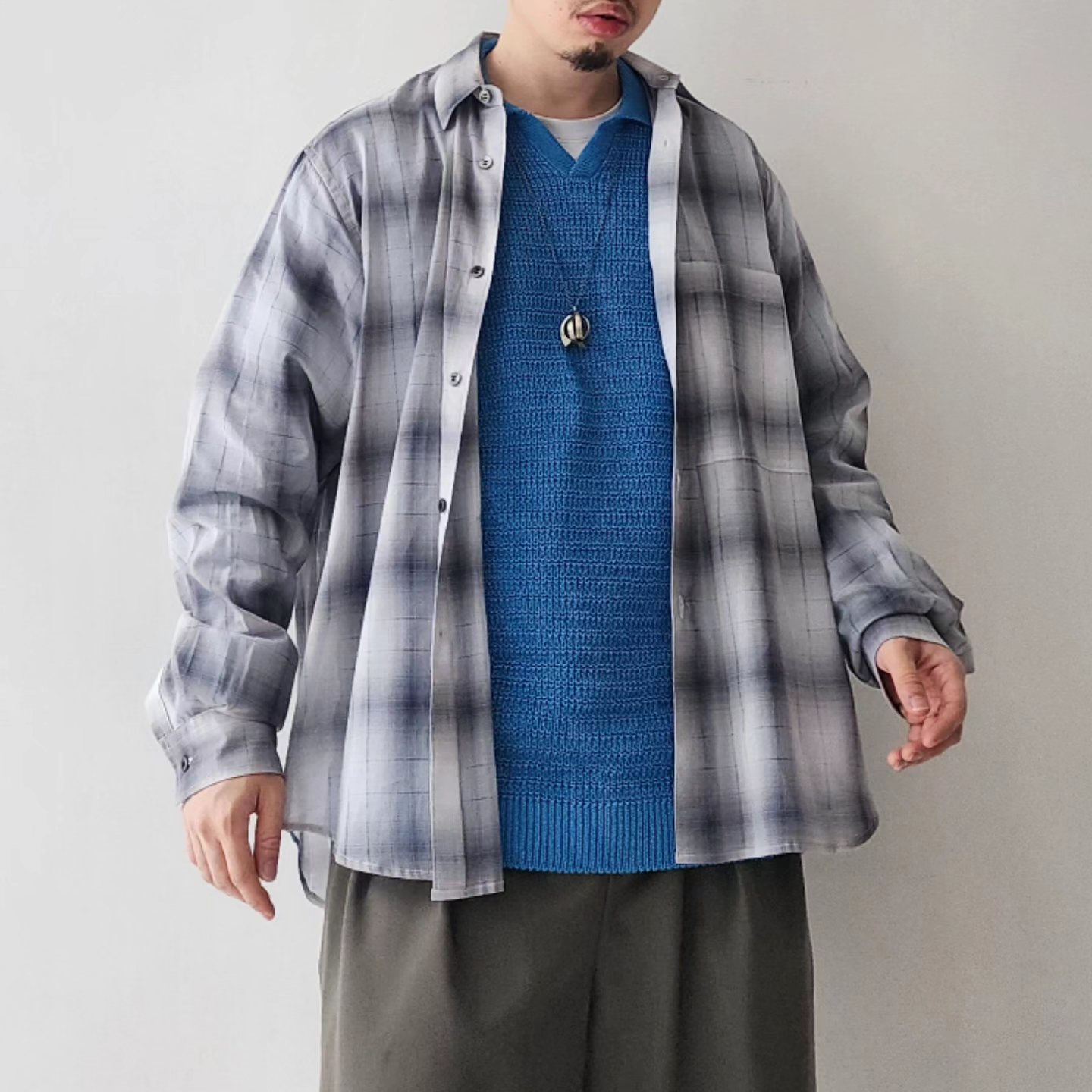 FACTOTUM / Voil Cotton Round Hem Shirt