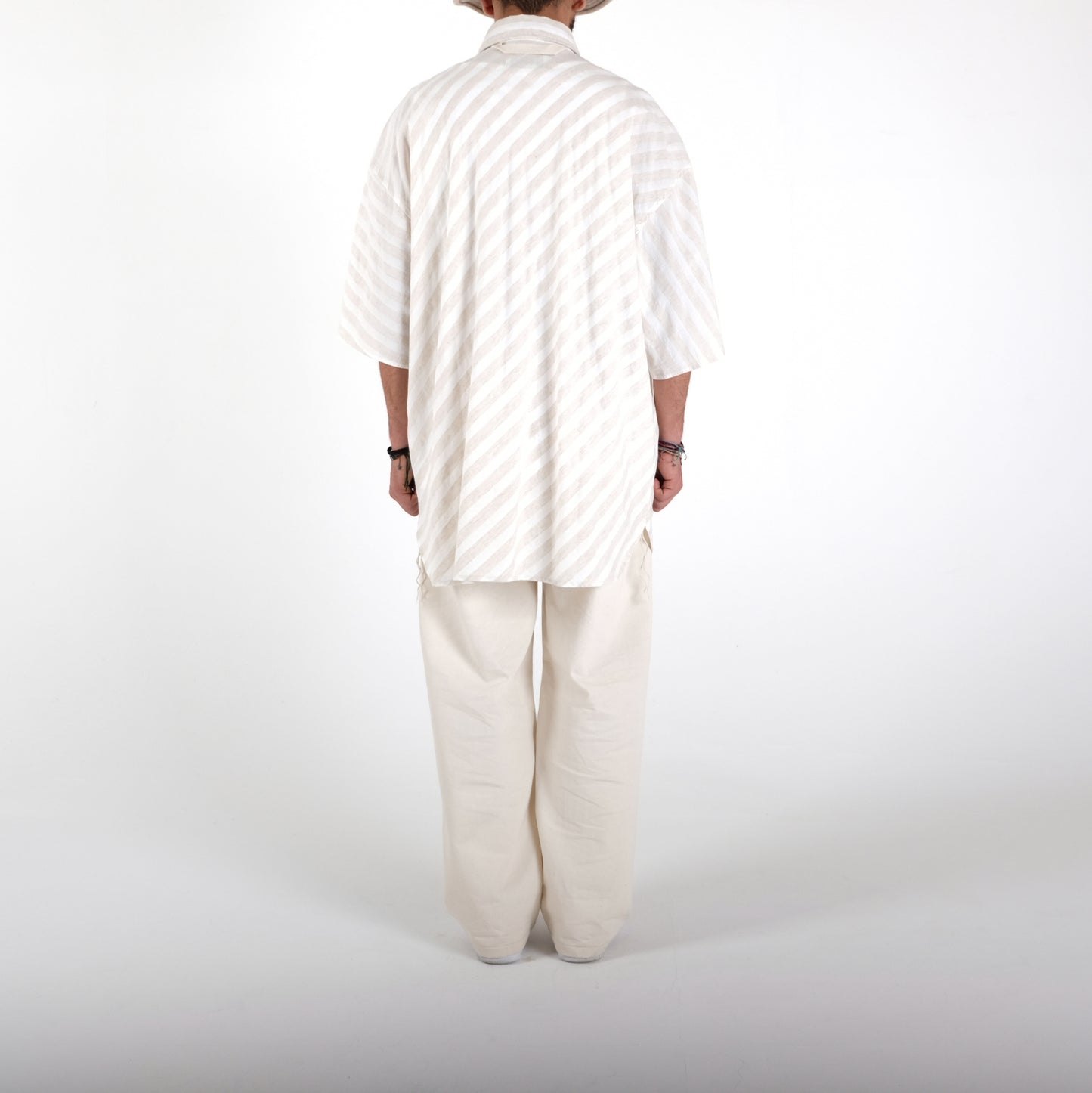 White Stripe Bohemian Beach Shirt