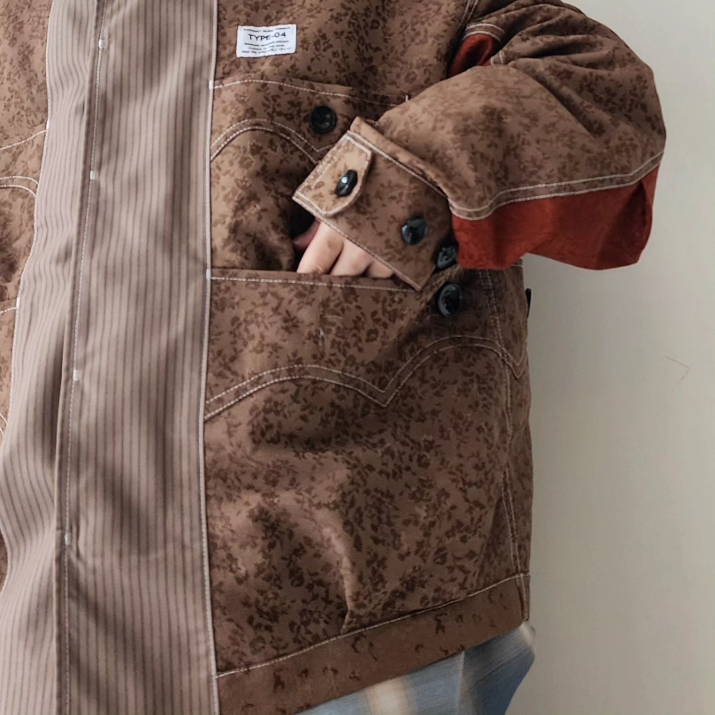 ELEPHANT TRIBAL FABRICS / Front Panel Cuba Shirt Blouson