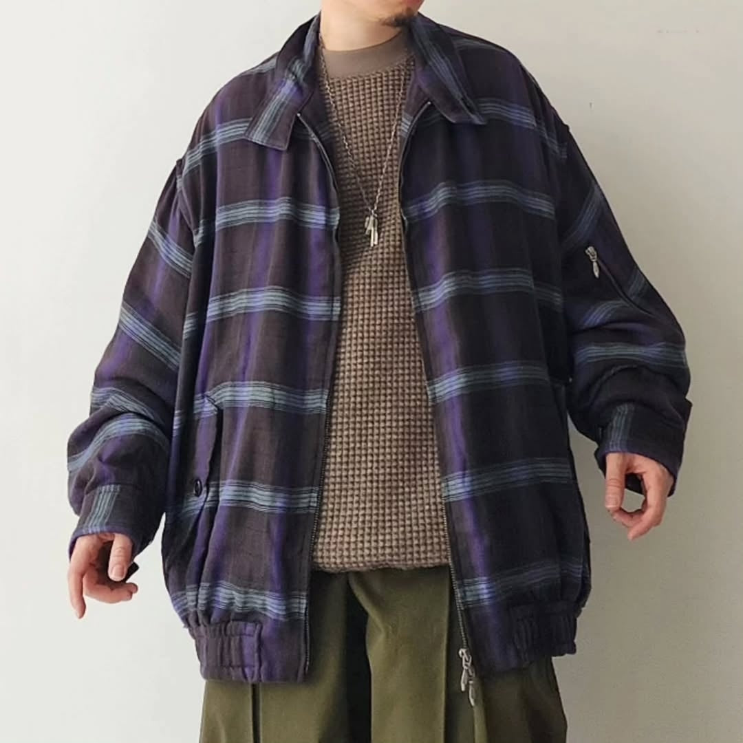 THE JEAN PIERRE / Glitter Plaid Harrington Jacket
