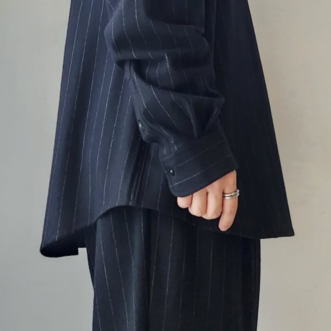 KANEMASA PHIL / 36G Ideal Wool Stripe Shirt