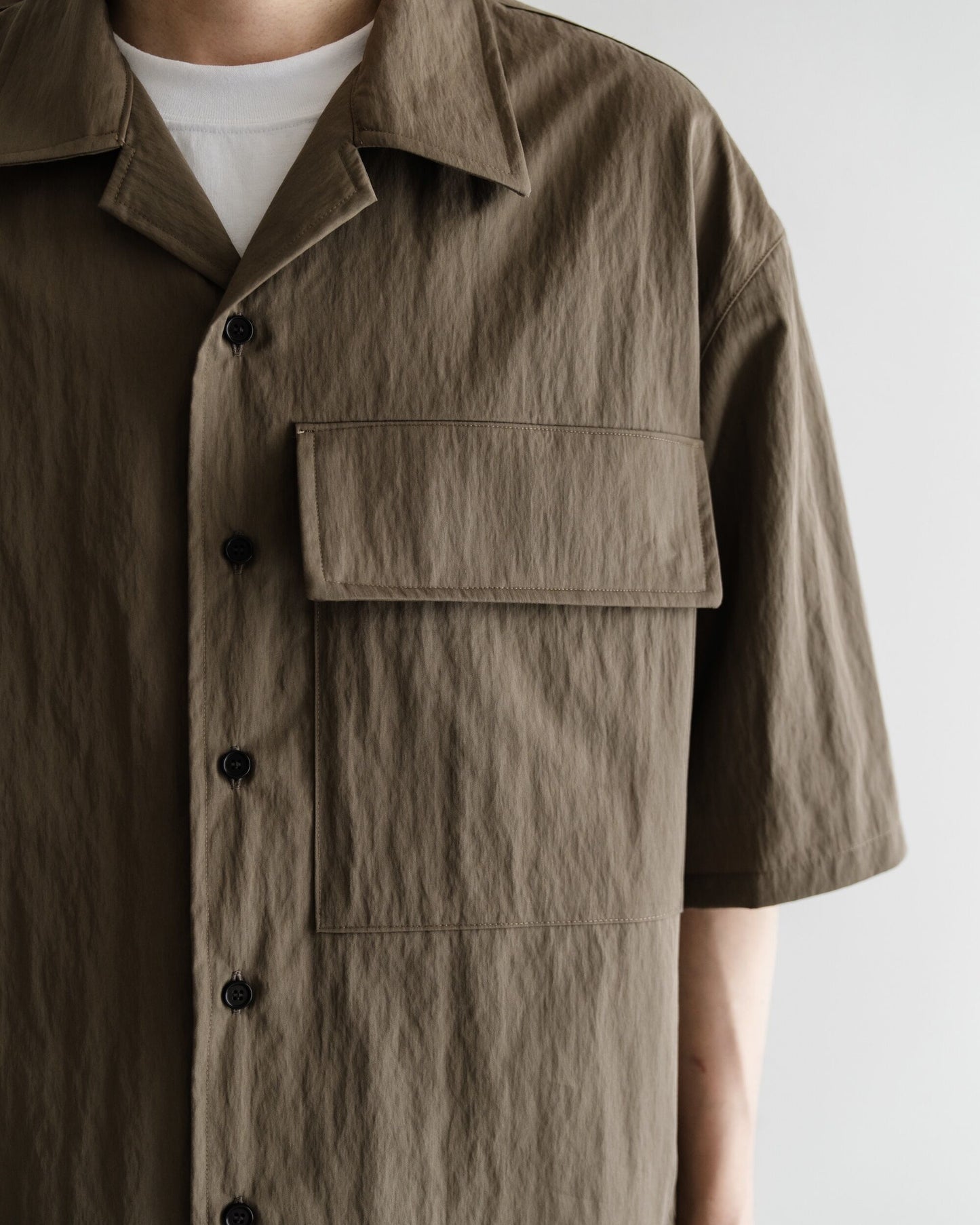 Multi Pocket Half Sleeve Shirts (Dark Beige)