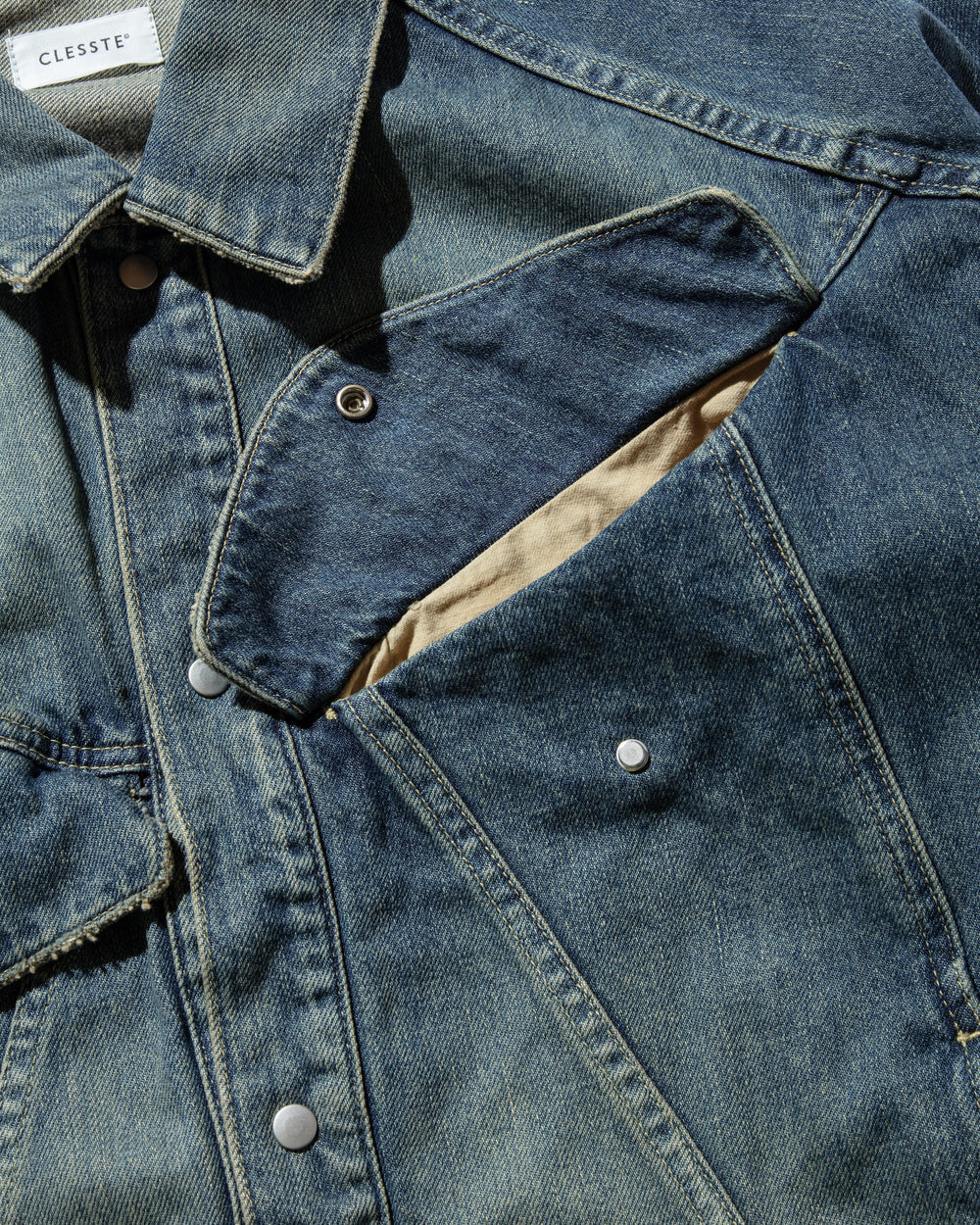 CLESSTE / Vintage Dyed Selvedge Denim Future Trucker Jacket