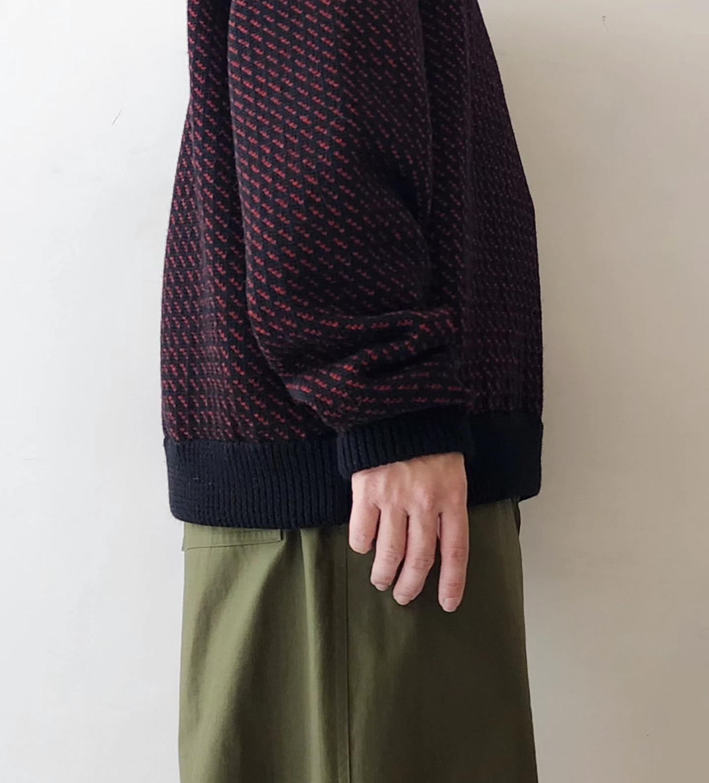 INTERIM / Alpaca Bird's Eye Heavy Crew Sweater