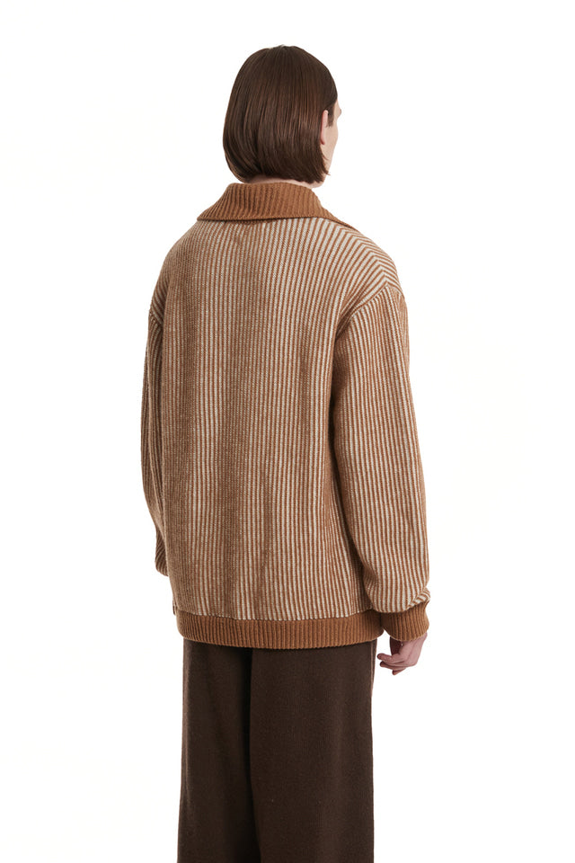Stripe Collar Cardigan